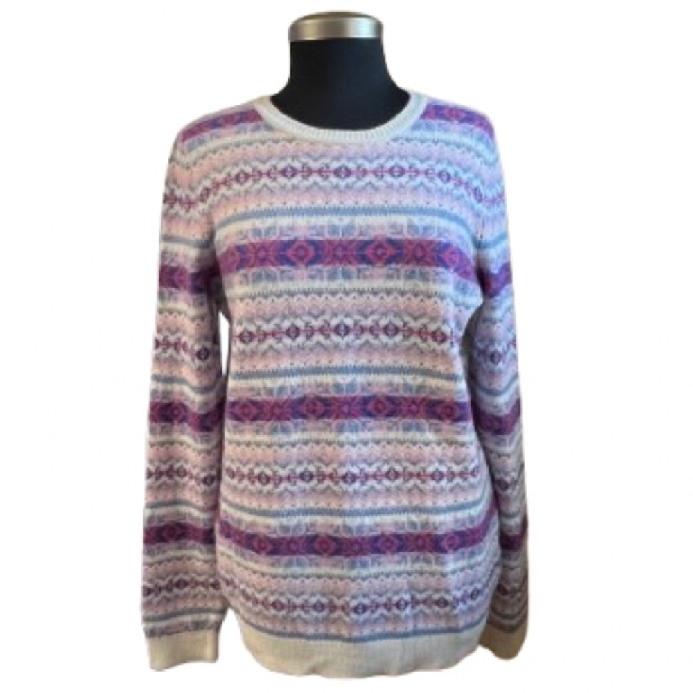 Vineyard Vines Fair Isle Nordic Striped Merino Wool Alpaca Sweater Size Large